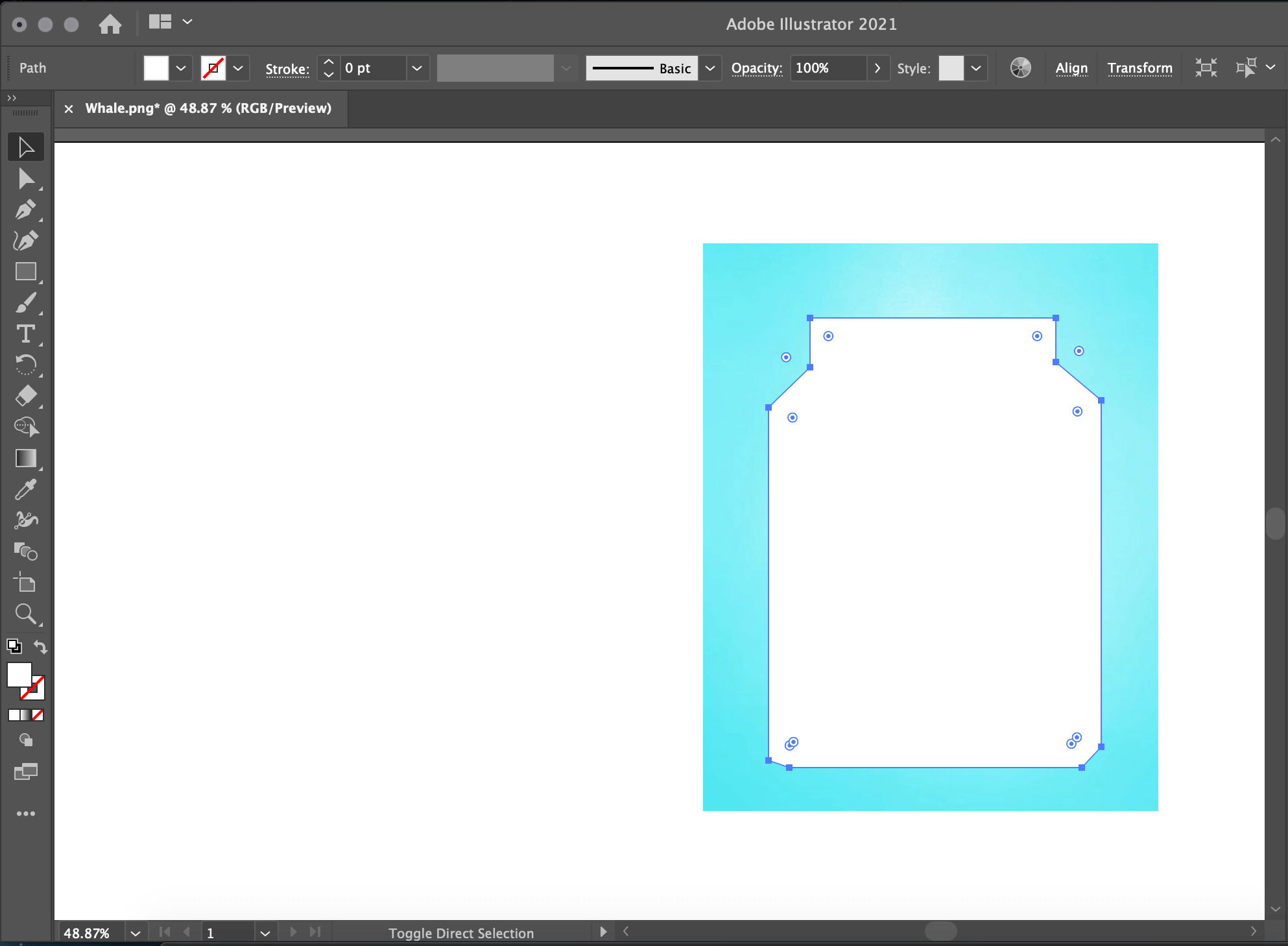 Design UI showing a jar outline